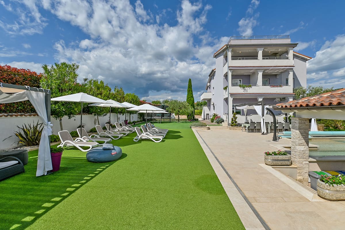 Sun Loungers on Lawn